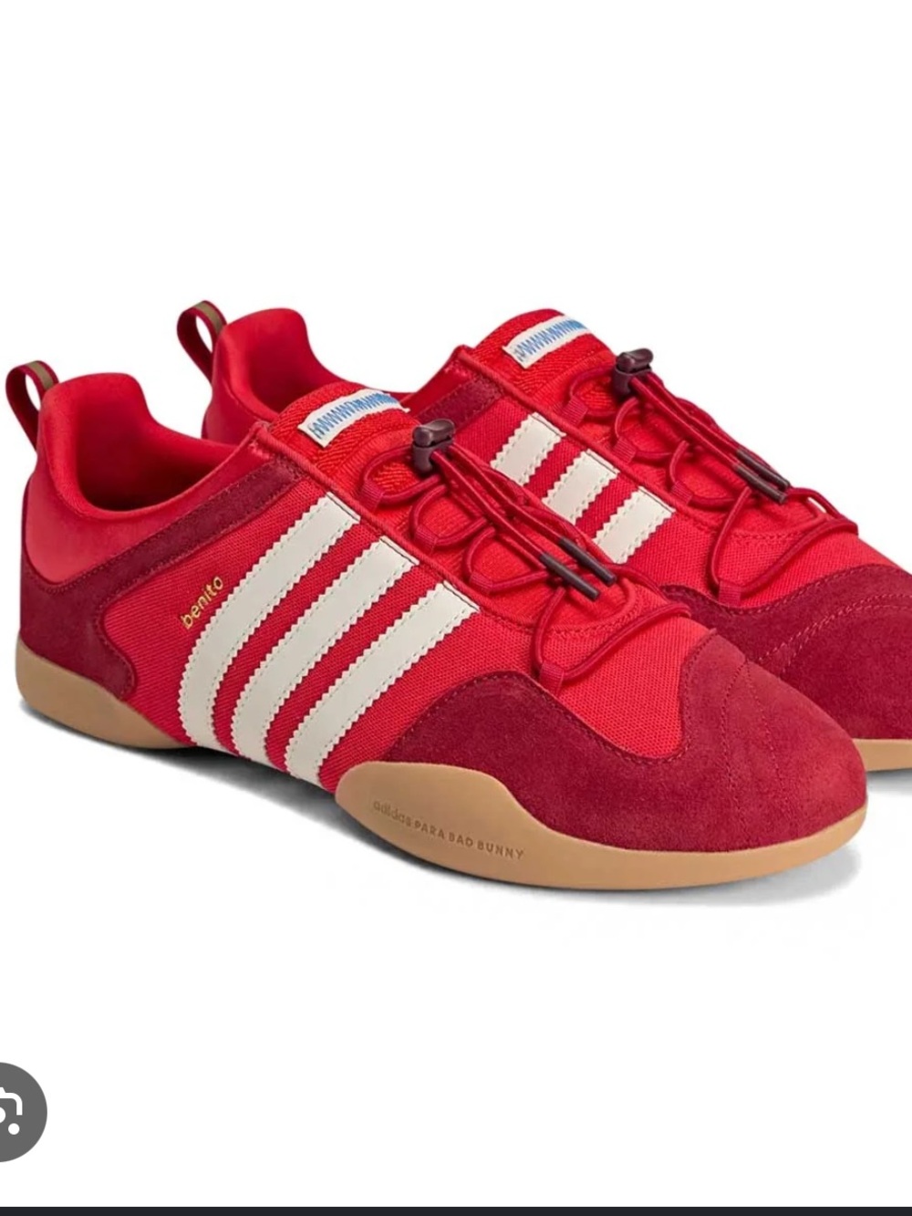 adidas Originals Ballerina x Bad Bunny Sneakers in Red & Gum